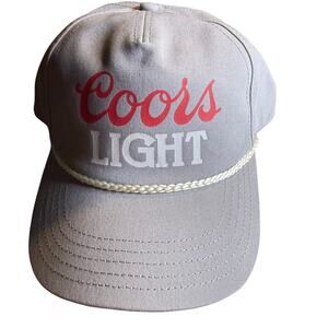 American Needle Coors Light Rope Snapback Hat, Gray Beer Cap, NWT
